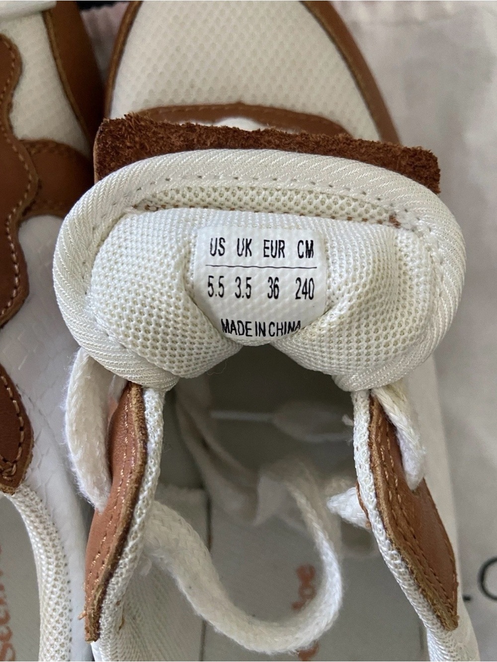 See by Chloé White & Brown Leather Sneakers Size 5.5 - Picture 6 of 7